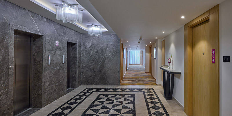Guest floor corridor