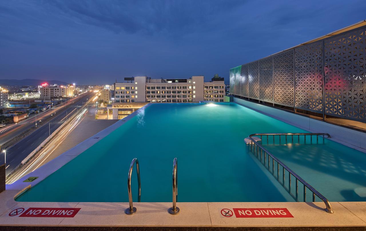 Pool deck with drinks